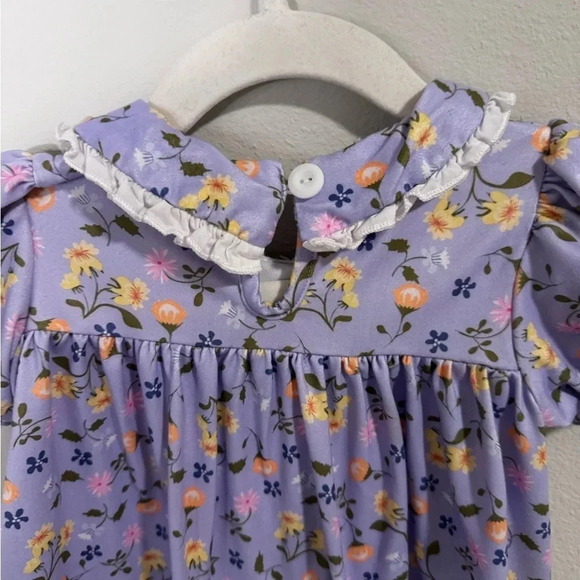 Marie Nicole Embroidered Toddler Dress - purple floral with pumpkins, size 12 m - Picture 5 of 5